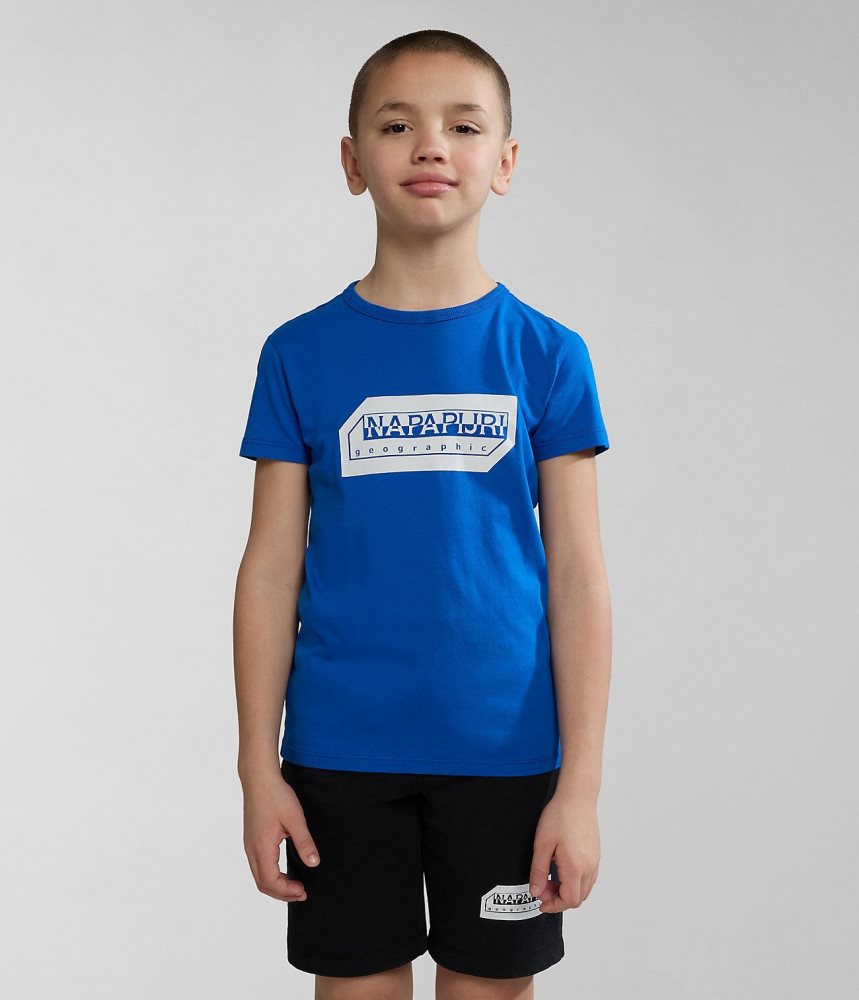 Napapijri Kitik Short Sleeve T-Shirt (4-16 YEARS) T-shirts Kinderen Blauw | 8436015-ST