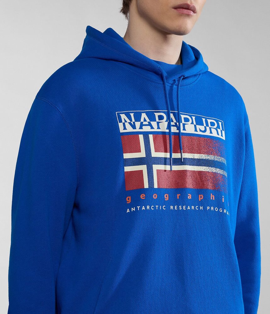 Napapijri Kreis Hoodie Hoodie Heren Blauw | 1729504-BW