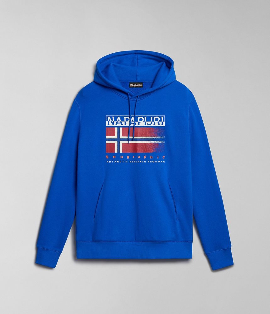 Napapijri Kreis Hoodie Hoodie Heren Blauw | 1729504-BW