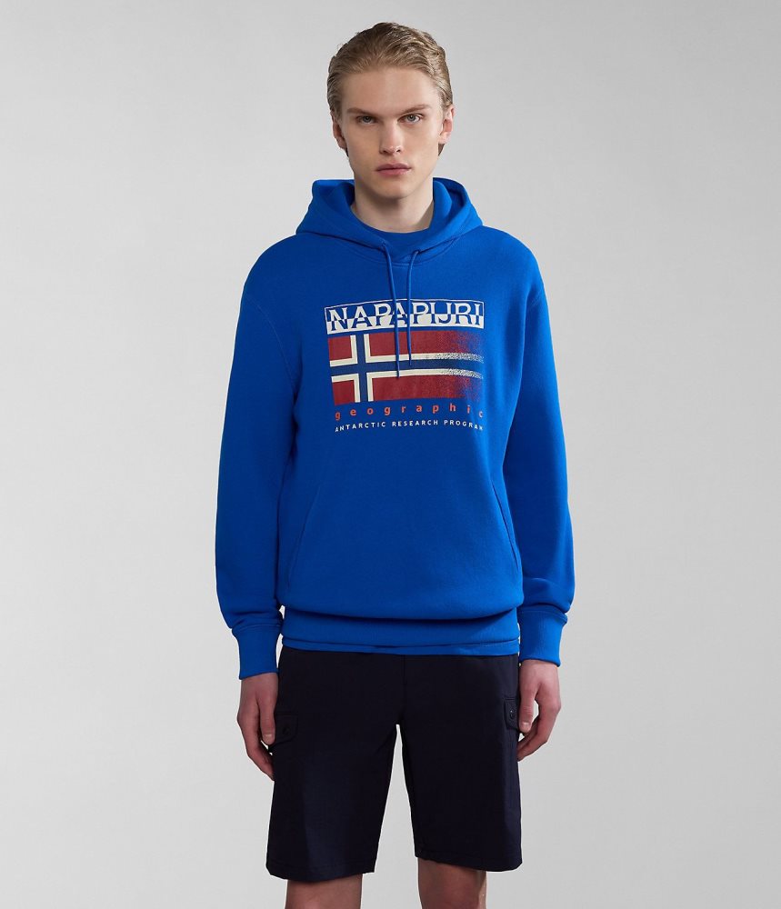 Napapijri Kreis Hoodie Hoodie Heren Blauw | 1729504-BW