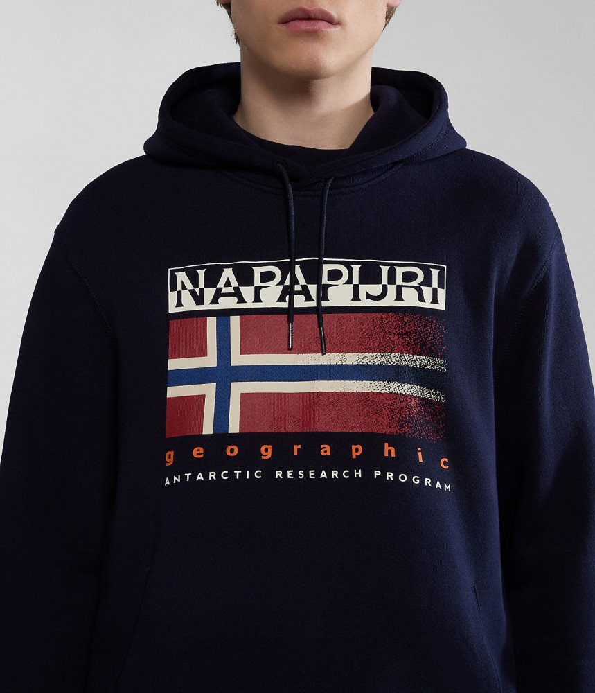 Napapijri Kreis Hoodie Hoodie Heren Donkerblauw | 0529617-KV