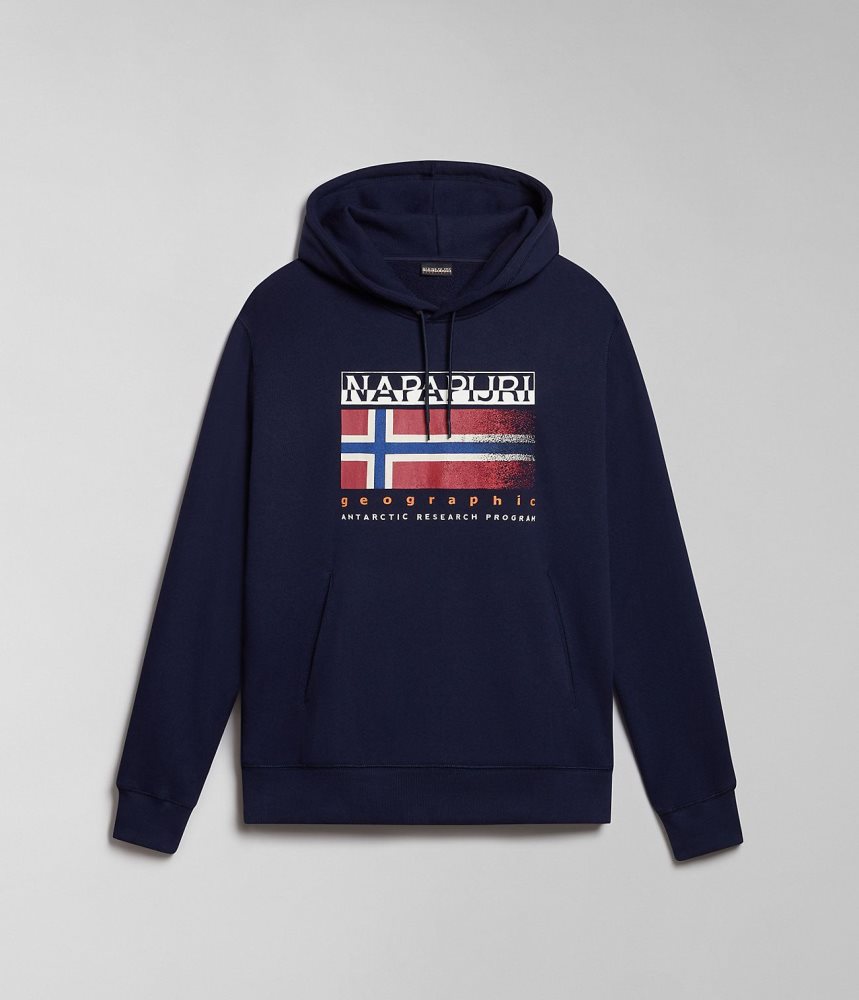 Napapijri Kreis Hoodie Hoodie Heren Donkerblauw | 0529617-KV