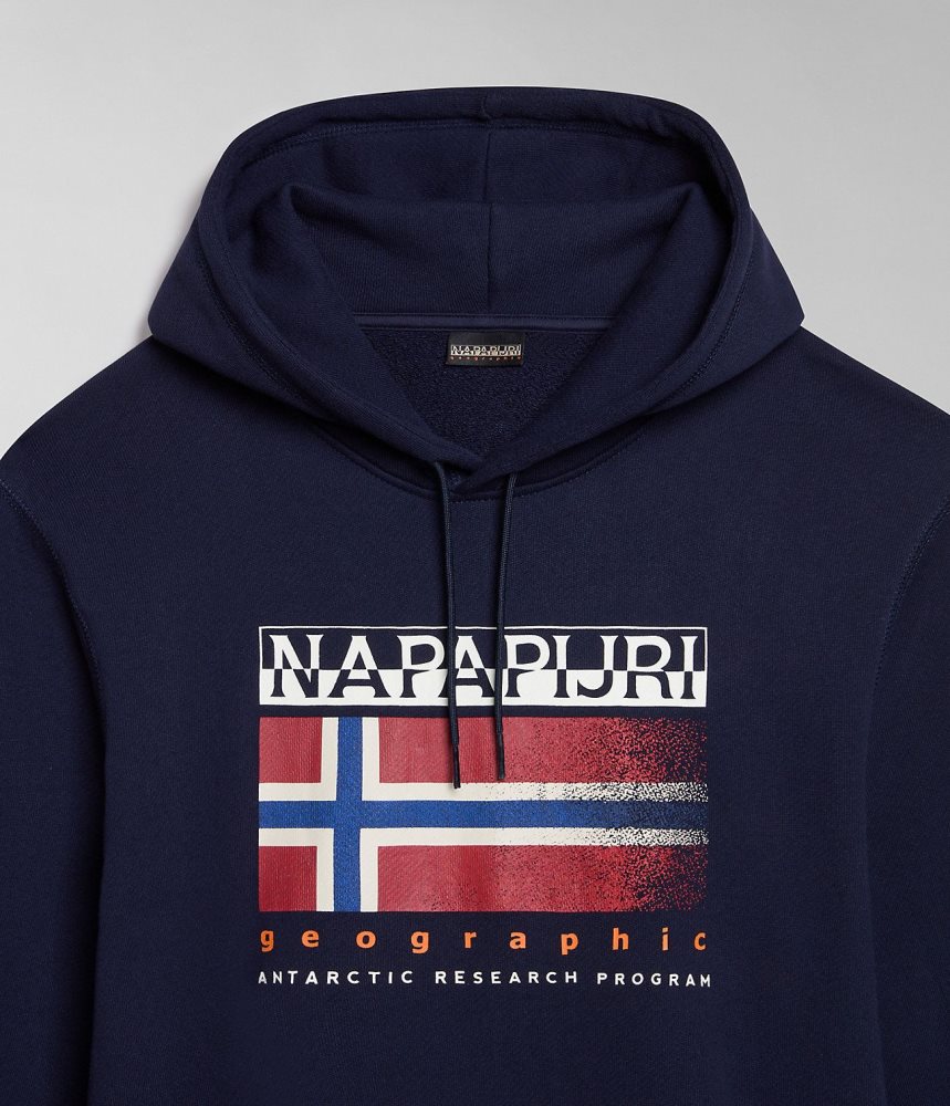 Napapijri Kreis Hoodie Hoodie Heren Donkerblauw | 0529617-KV