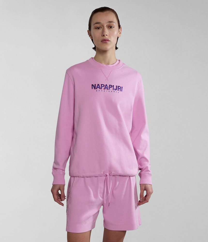 Napapijri Kreis Sweatshirt Sweatshirts Dames Roze | 9025873-JI