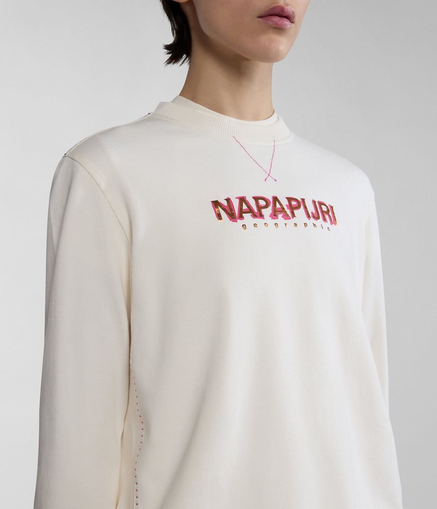 Napapijri Kreis Sweatshirt Sweatshirts Dames Wit | 9650834-ON