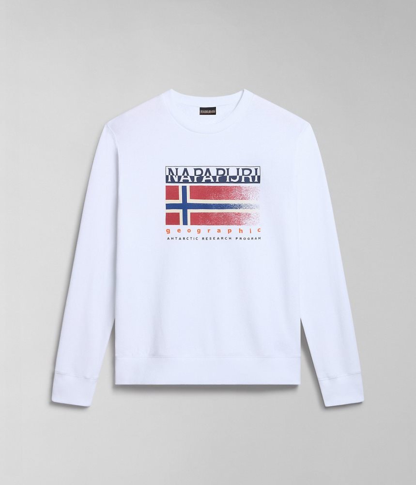 Napapijri Kreis Sweatshirt Sweatshirts Heren Wit | 9042863-YU