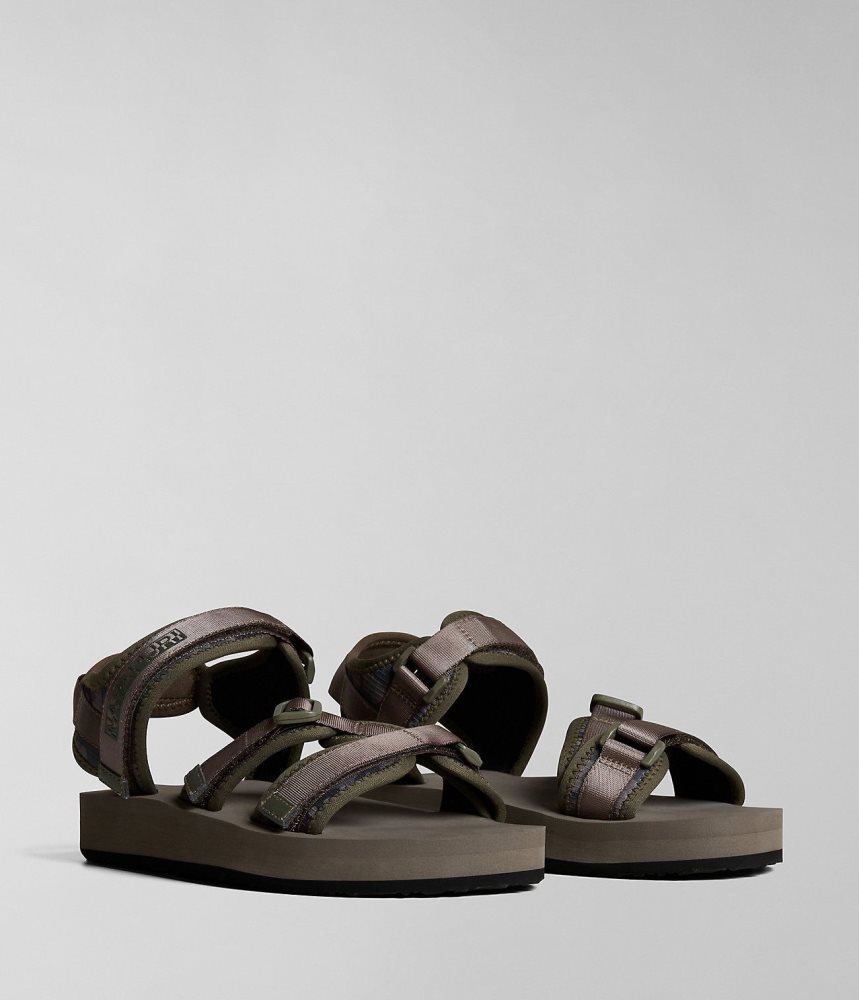 Napapijri Lark Camouflage Sandals Sandalen Heren Multicolour | 6824701-RH