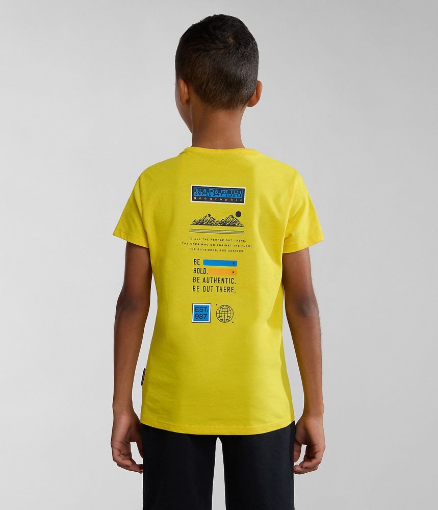 Napapijri Liard Short Sleeve T-Shirt (4-16 YEARS) T-shirts Kinderen Geel | 5784913-SO