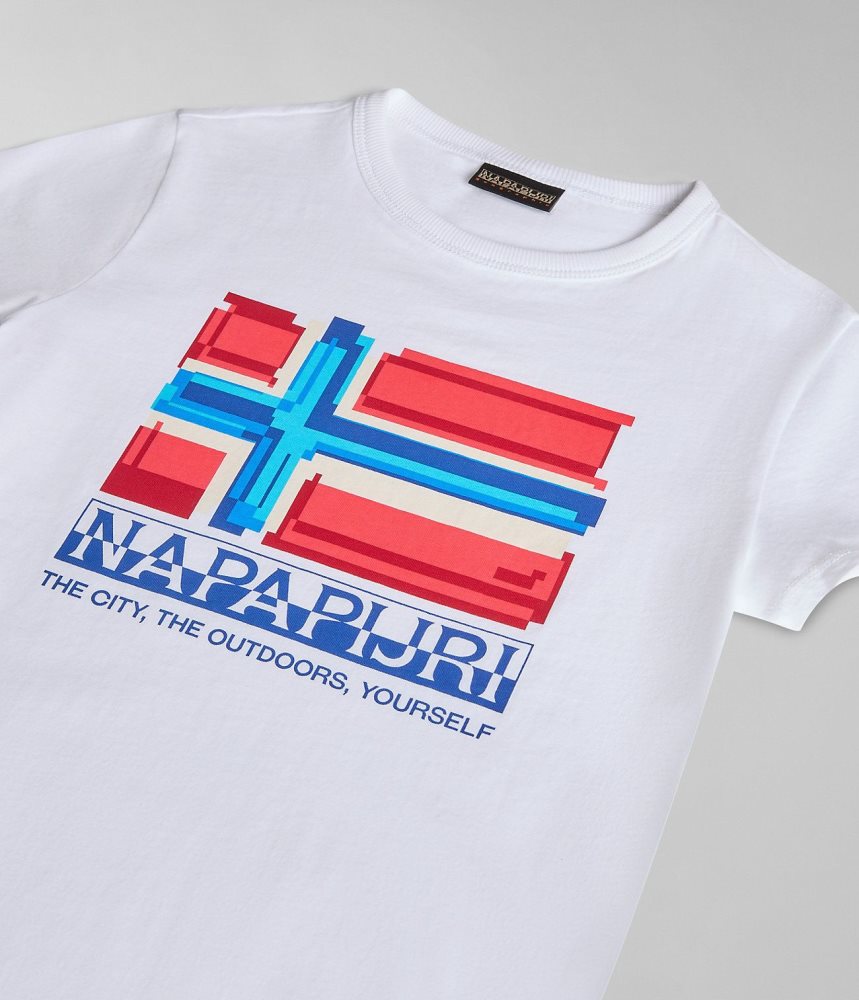 Napapijri Liard Short Sleeve T-Shirt (4-16 YEARS) T-shirts Kinderen Wit | 7061832-HW