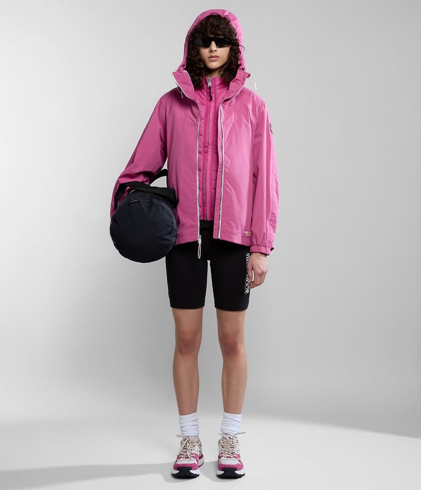 Napapijri Makay Windbreaker Short Jackets Dames Roze | 7268904-ZR