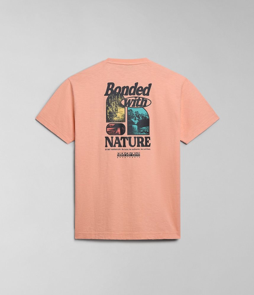 Napapijri Martre Short Sleeve T-Shirt T-shirts Dames Roze | 8437610-DZ