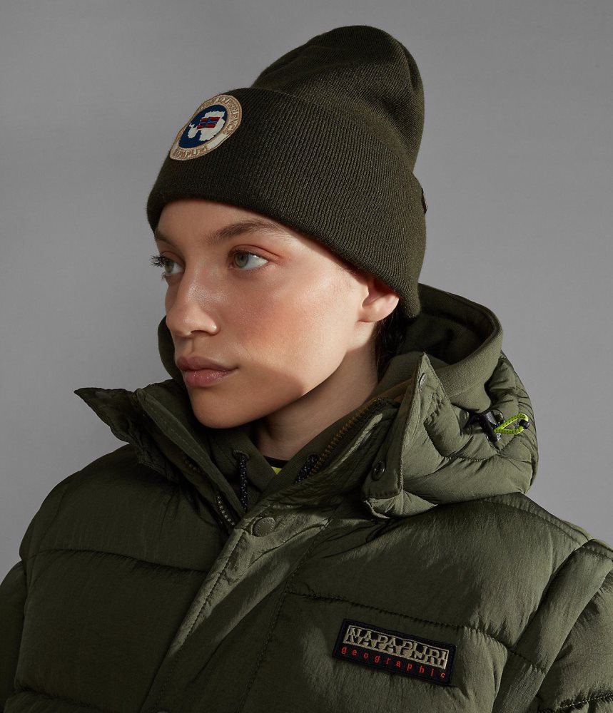 Napapijri Mountain Beanie Hoeden Dames Khaki Groen | 8624951-BF