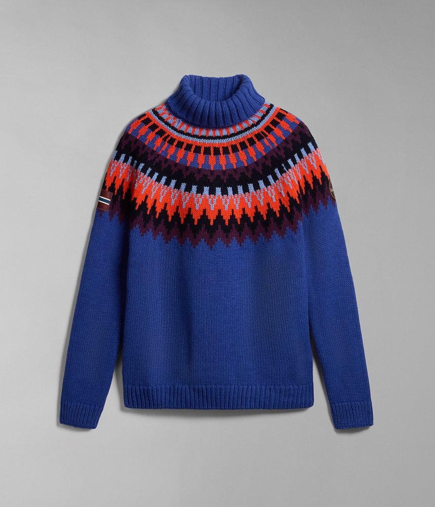 Napapijri Nathaniel Turtleneck Jumper Jumpers Heren Blauw | 7563842-AR