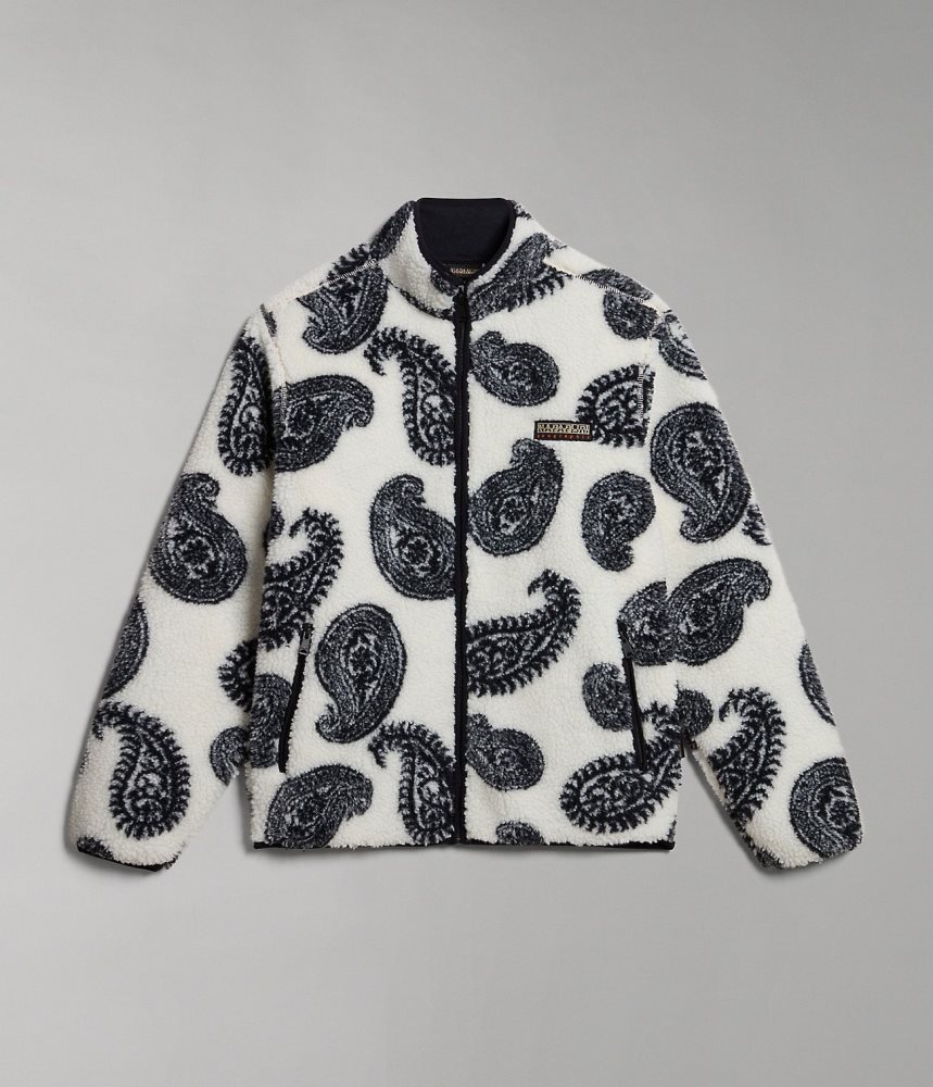 Napapijri Paisley Full-Zip Fleece Vlies Heren Wit | 8651402-KH