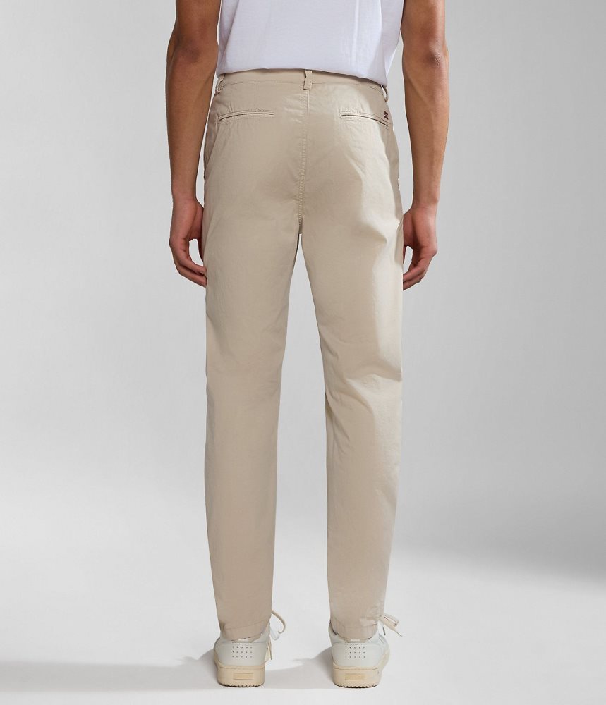 Napapijri Puyo Summer Chino Trousers Chino Broek Heren Beige Zilver | 2714895-AJ