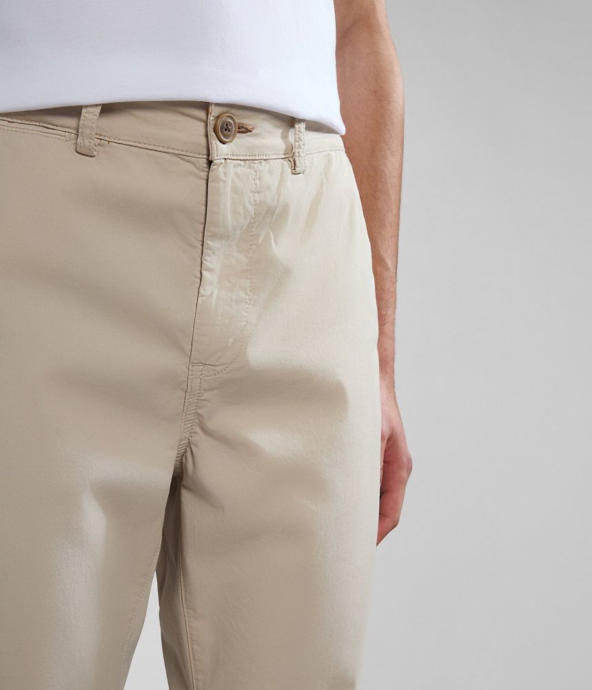 Napapijri Puyo Summer Chino Trousers Chino Broek Heren Beige Zilver | 2714895-AJ