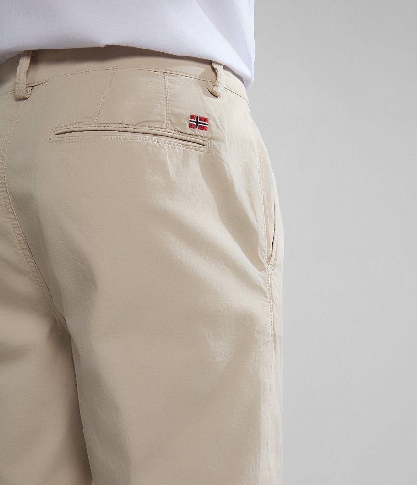 Napapijri Puyo Summer Chino Trousers Chino Broek Heren Beige Zilver | 2714895-AJ