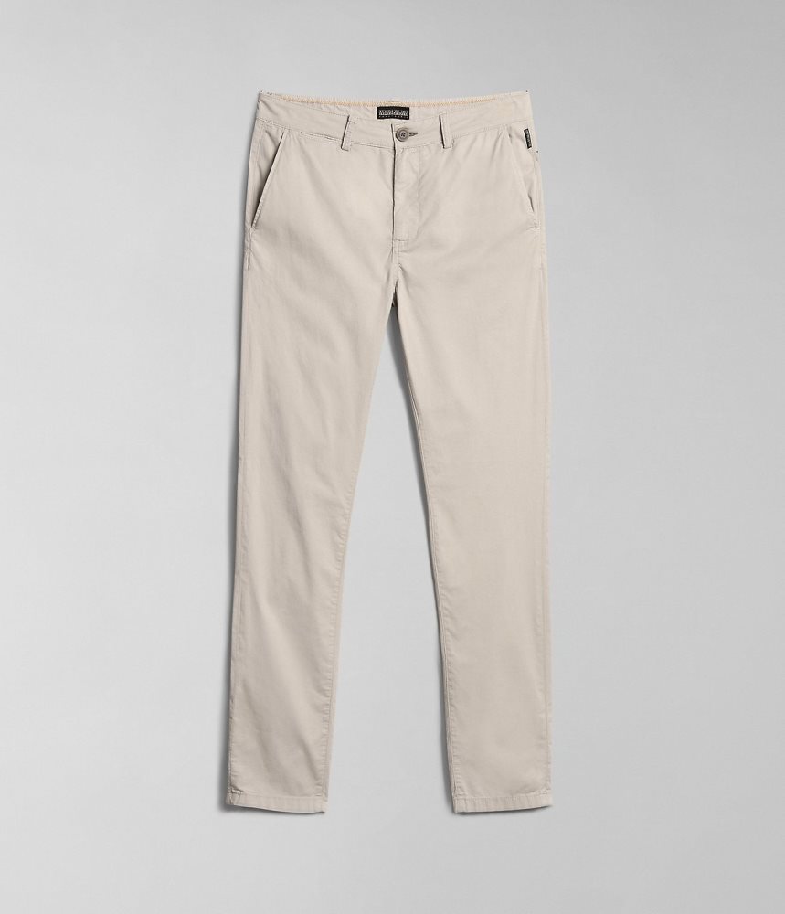 Napapijri Puyo Summer Chino Trousers Chino Broek Heren Beige Zilver | 2714895-AJ