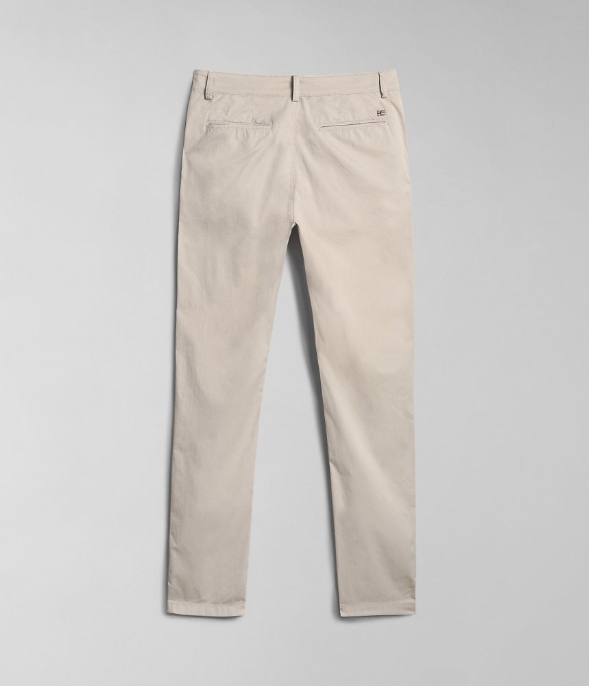 Napapijri Puyo Summer Chino Trousers Chino Broek Heren Beige Zilver | 2714895-AJ