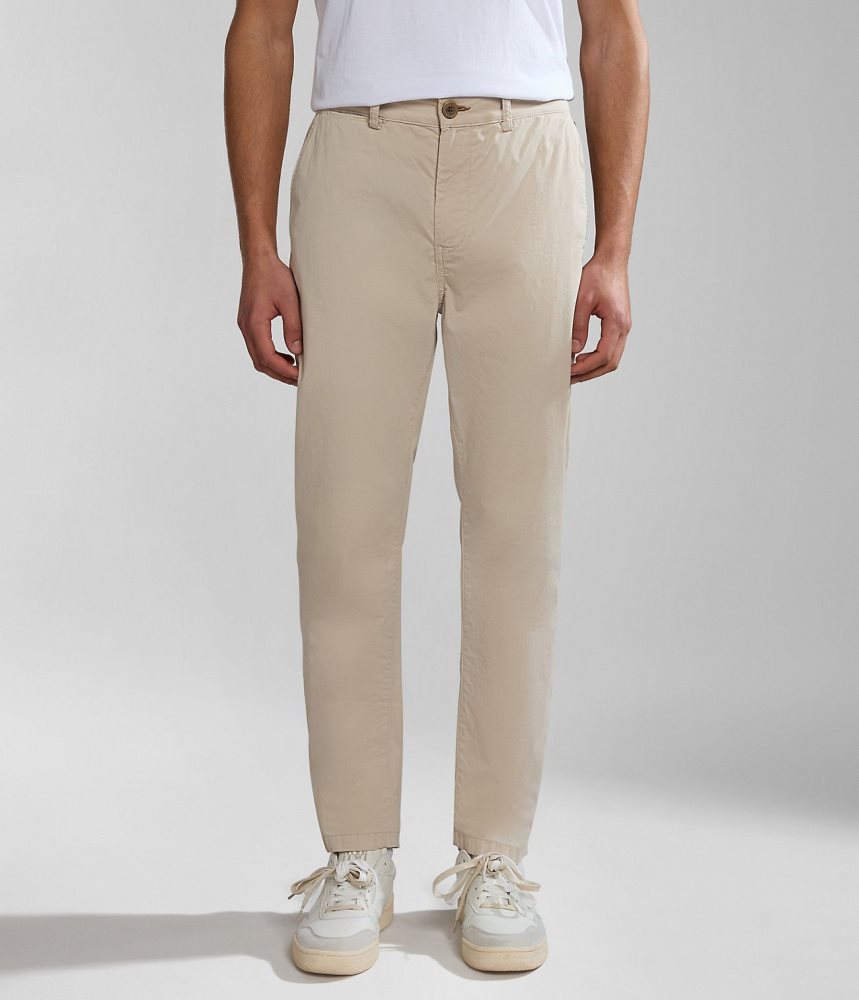 Napapijri Puyo Summer Chino Trousers Chino Broek Heren Beige Zilver | 2714895-AJ