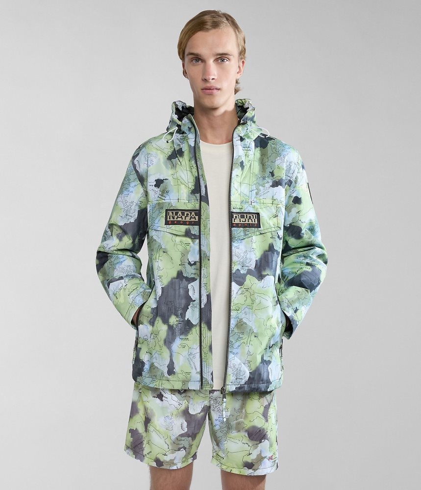 Napapijri Rainforest Open Summer Print Jacket Windjak Heren Multicolour | 8610354-AJ