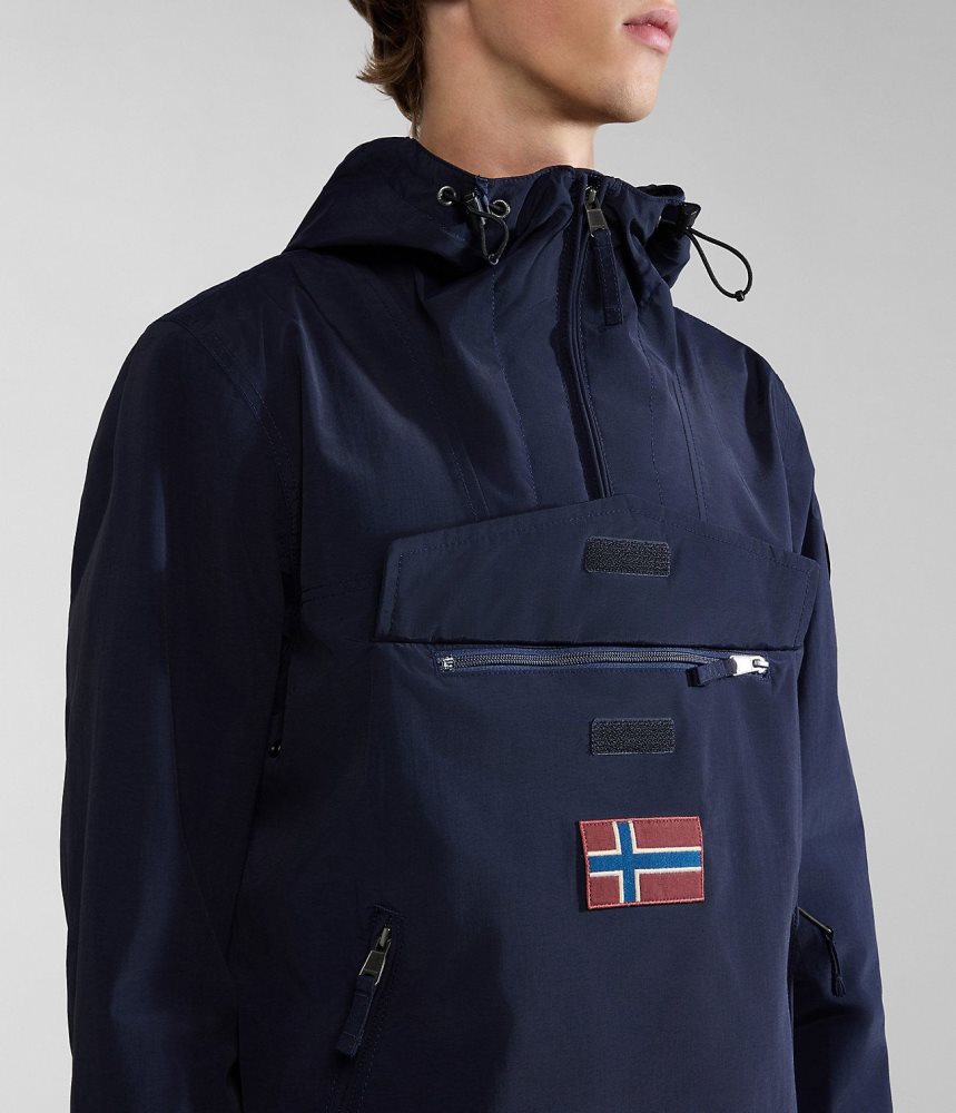 Napapijri Rainforest Pocket Summer Anorak Jacket Regenjassen Heren Donkerblauw | 1843295-EZ