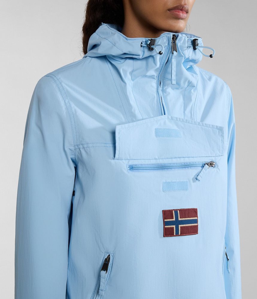 Napapijri Rainforest Pocket Summer Anorak Jacket Regenjassen Dames Lichtblauw | 3160792-GD