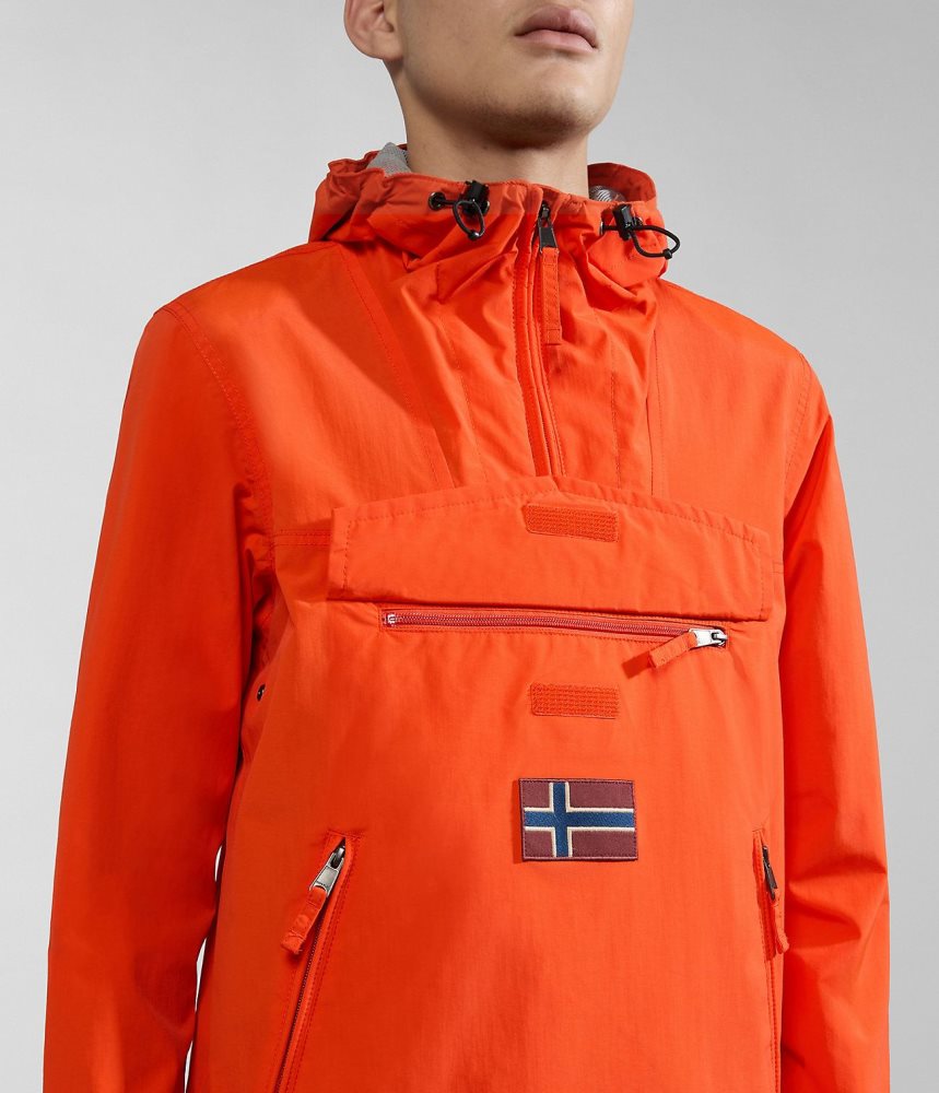 Napapijri Rainforest Pocket Summer Anorak Jacket Windjak Heren Oranje | 3601975-ZU