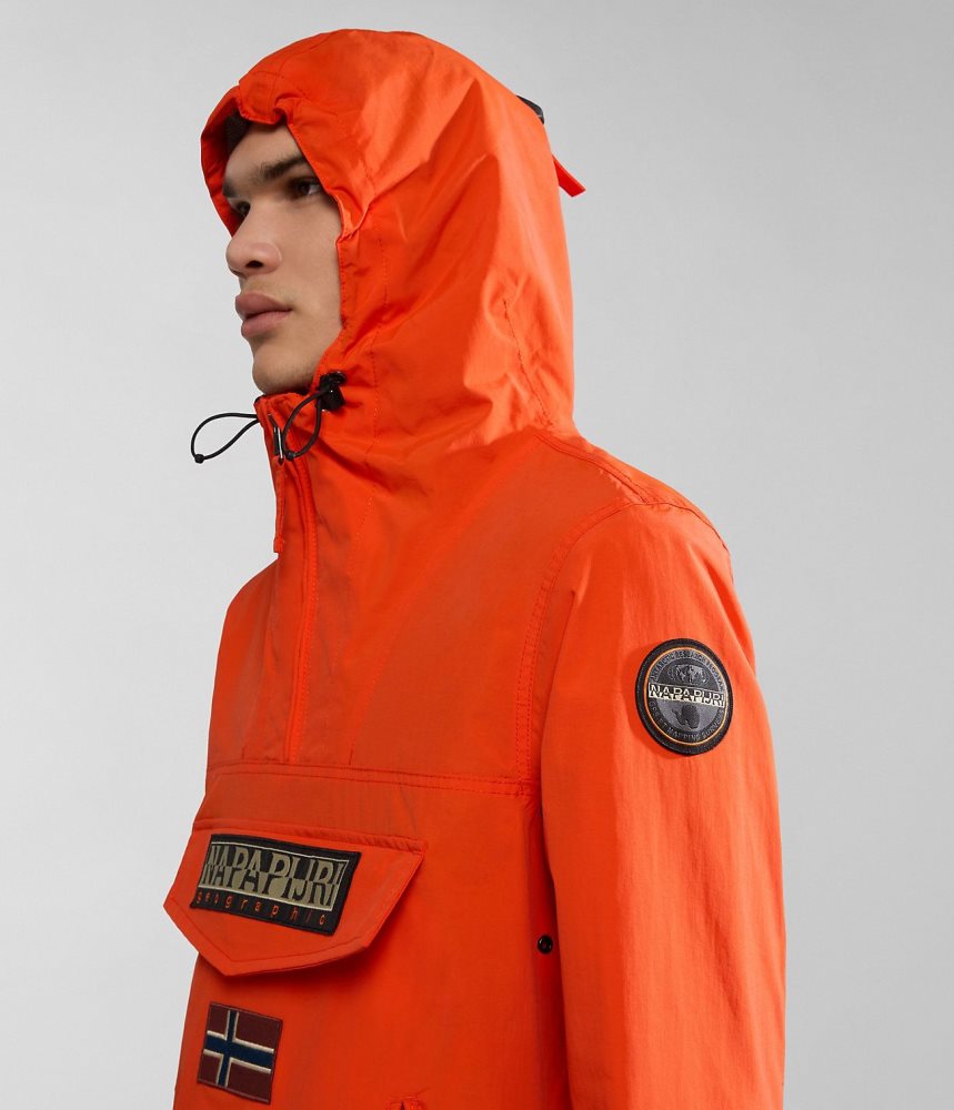 Napapijri Rainforest Pocket Summer Anorak Jacket Windjak Heren Oranje | 3601975-ZU