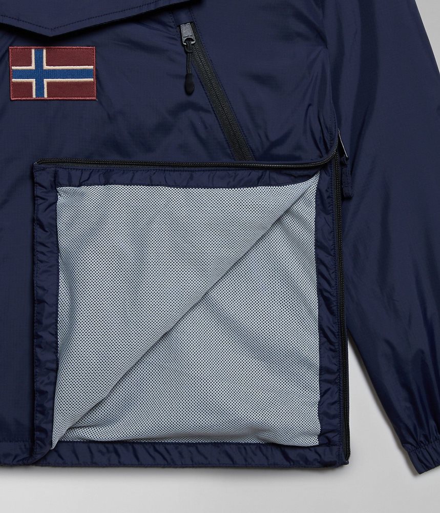 Napapijri Rainforest Ripstop Anorak Jacket - Unisex Regenjassen Heren Donkerblauw | 9152807-EO