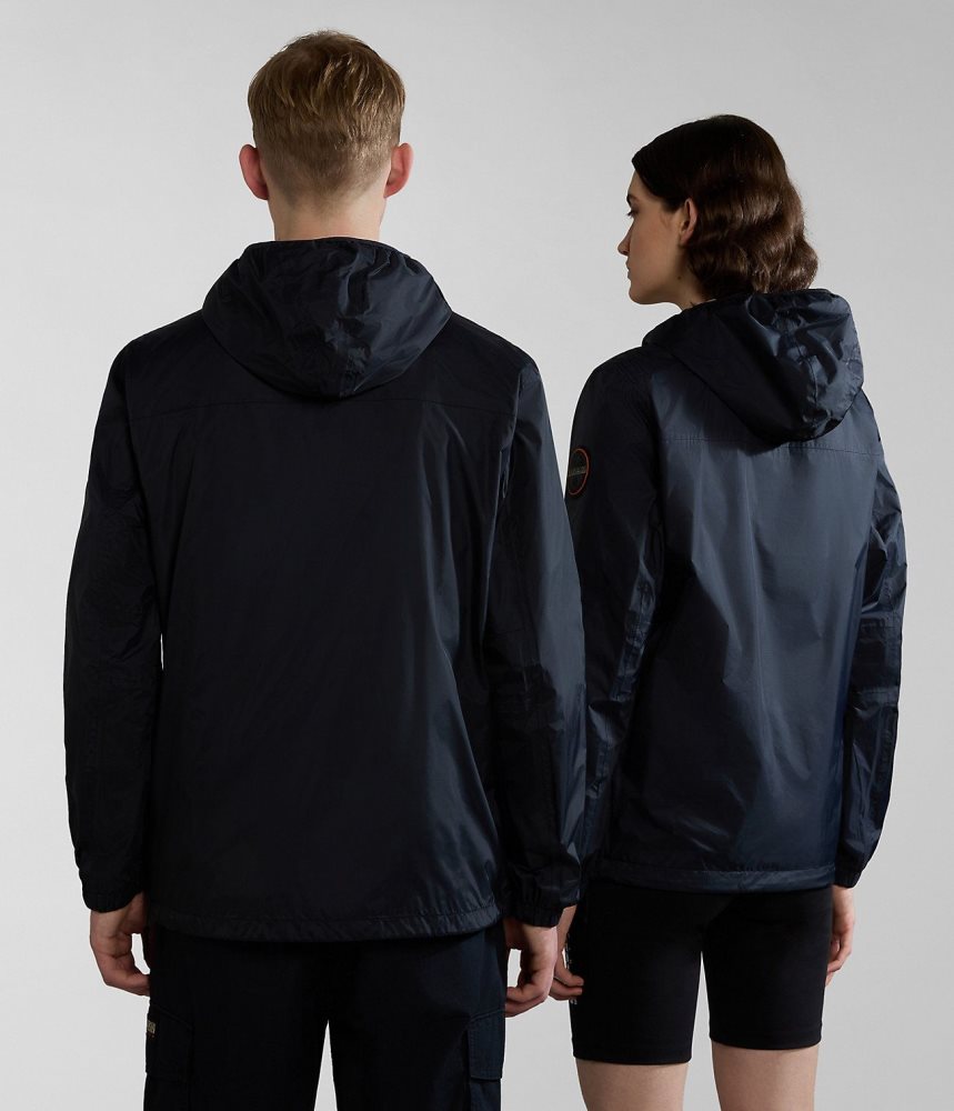 Napapijri Rainforest Ripstop Anorak Jacket - Unisex Windjak Heren Zwart | 4896730-UY