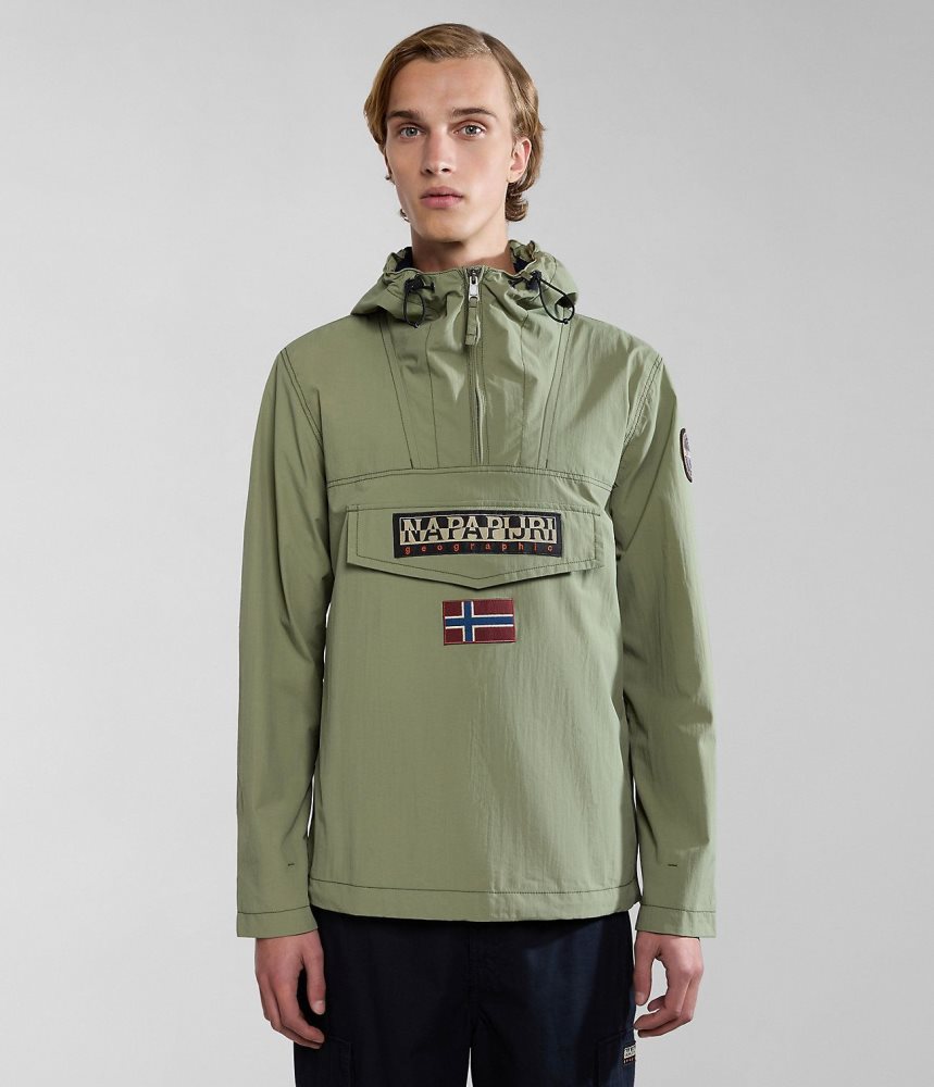 Napapijri Rainforest Summer Anorak Jacket Regenjassen Heren Groen | 5816739-ZD