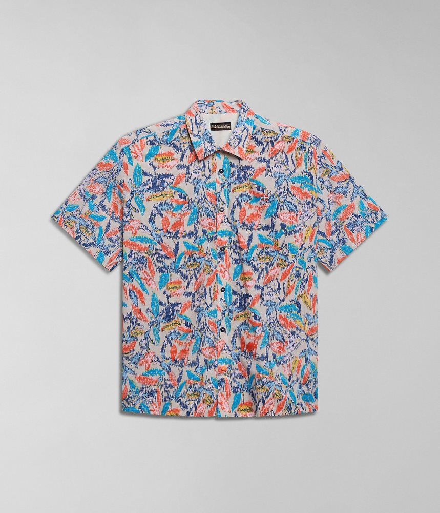 Napapijri Ronge Short Sleeve Shirt Overhemd Heren Multicolour | 3251409-MC