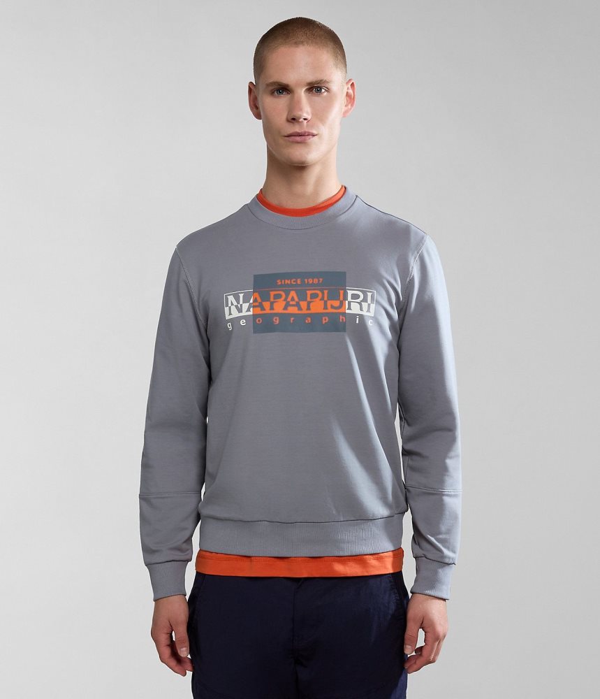 Napapijri Smallwood Sweatshirt Sweatshirts Heren Grijs | 1974820-TA