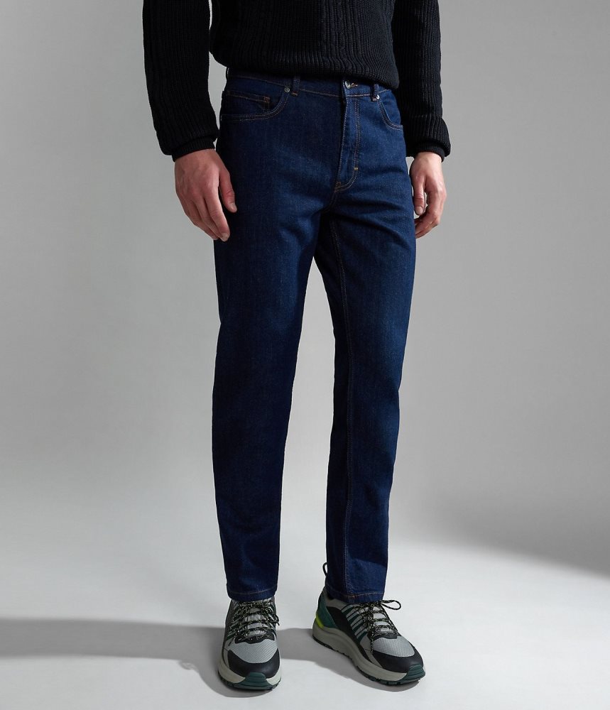 Napapijri Solveig Denim Chino Broek Heren Donkerblauw | 1309562-OE