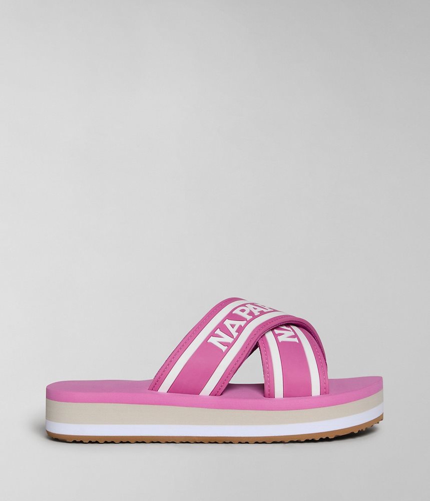 Napapijri Stick Sliders Badslippers Dames Roze | 4569823-HP