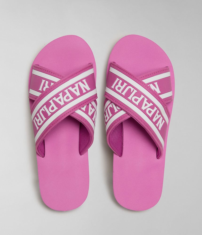 Napapijri Stick Sliders Badslippers Dames Roze | 4569823-HP