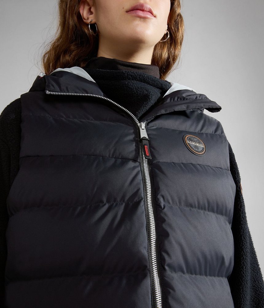 Napapijri Thermo Puffer Vest Puffer Jas Dames Zwart | 7452310-RH